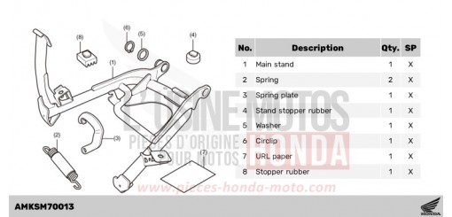 KIT,MAIN STAND CRF1100DP de 2023